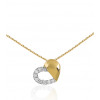 Chaine or jaune 18 carats et pendentif "cœur" diamant 0,06 carat