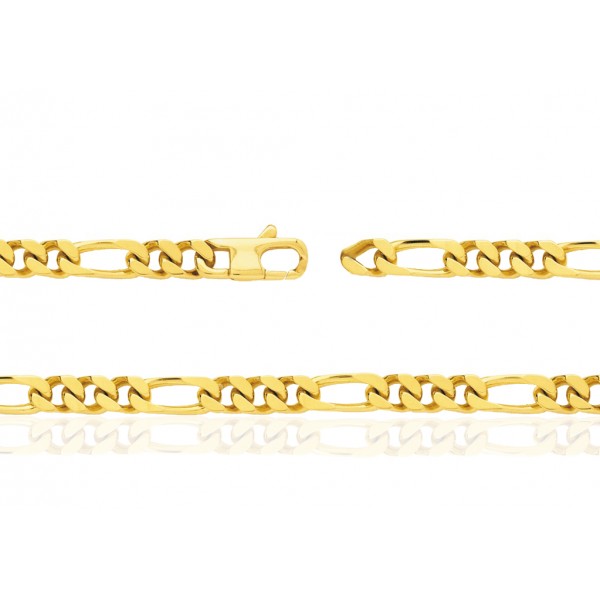 chaine or jaune 18 carats maille cheval alternée triple pour femmes