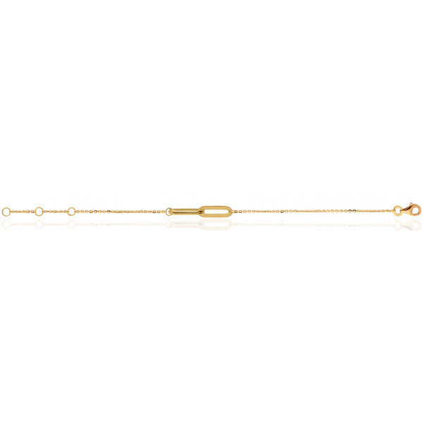 Bracelet or jaune 18 carats "forçat plat" - 18 cm