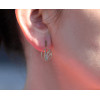 Boucles d'oreilles en or 18 carats laquée pailletée