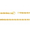 chaine or jaune 18 carats maille corde pour femmes