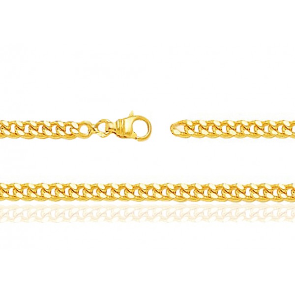 Chaine or jaune 18 carats double cœurr - 42 cm