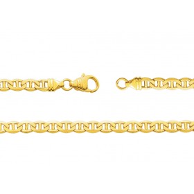 chaine or jaune 18 carats maille marine plate pour femmes