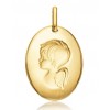 médaille ange en or jaune 18 carats ovale