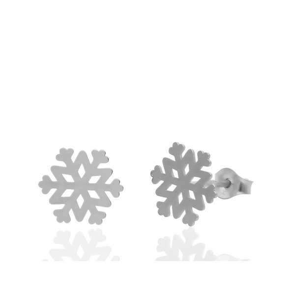 Boucles d'oreilles "flocons" or blanc 18 carats pour femmes