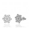 Boucles d'oreilles "flocons" or blanc 18 carats pour femmes