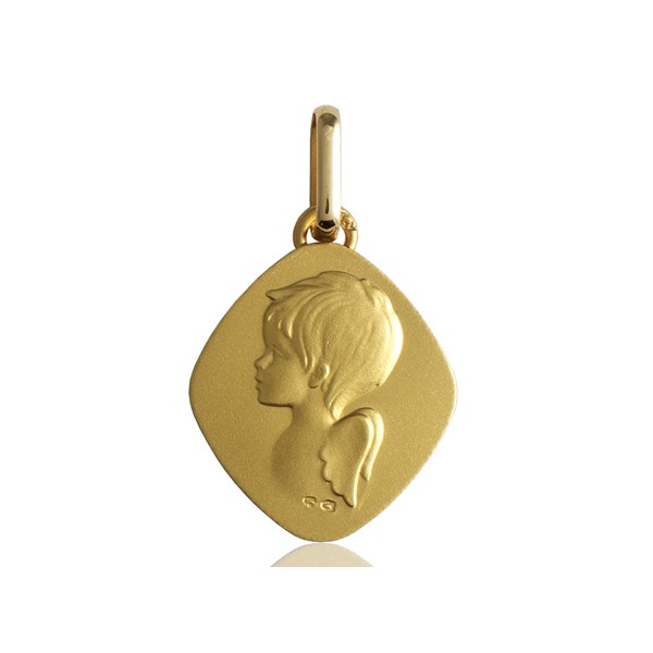 médaille ange en losange en or 18 carats