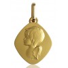 médaille ange en losange en or 18 carats