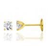 Boucle oreille homme carrée en or jaune diamant 0,30 carats.