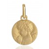 médaille ange ronde en or 18 carats 12 mm