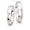 Duo d'alliance femme or blanc 18 carats et diamant BREUNING aspiration