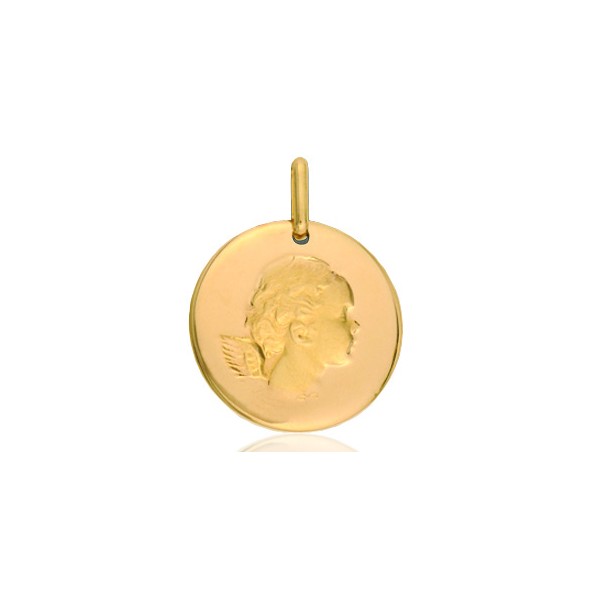 médaille ange en or 18 rectangulaire