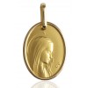 médaille or 18 carats ovale de la vierge