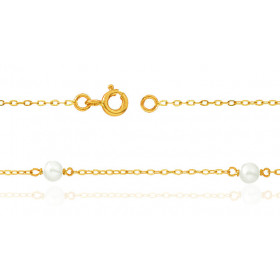 Bracelet or jaune 18 carats et perle de culture