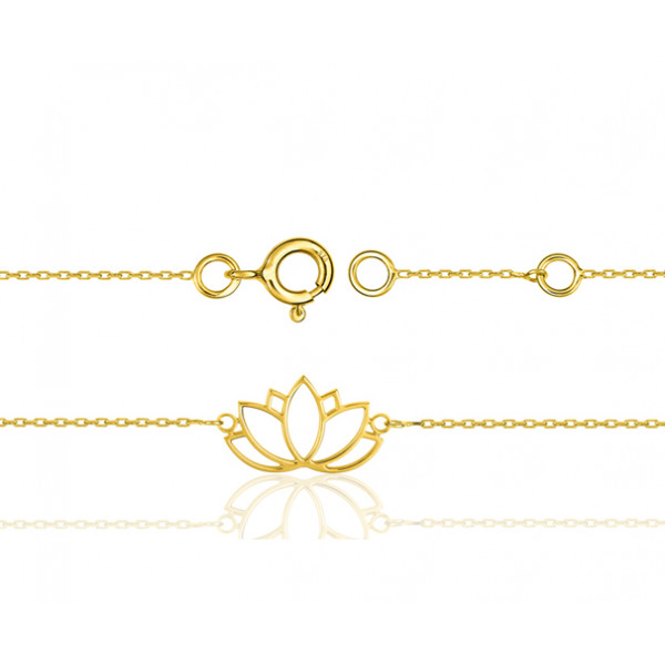 Bracelet or jaune 18 carats "flower" - 18 cm