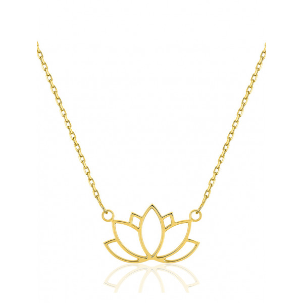 Chaine or jaune 18 carats "flower" - 42 cm