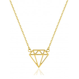 Chaine or jaune 18 carats "diamant" - 42 cm