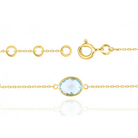 Bracelet or jaune 18 carats et 3 topazes "coussin" 9 x 6 mm