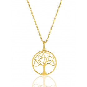 Chaine or jaune 18 carats "arbre d'amour" - 42 cm