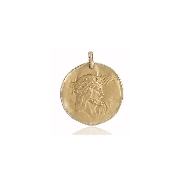 médaille religieuse en or 18 carats ronde du Christ