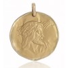 médaille religieuse en or 18 carats ronde du Christ