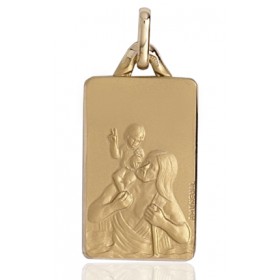 médaille religieuse en or 18 carats rectangulaire saint-Christophe
