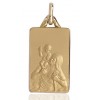 médaille religieuse en or 18 carats rectangulaire saint-Christophe