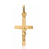 Pendentif croix et Christ en or 18 carats - 23 x 12 mm