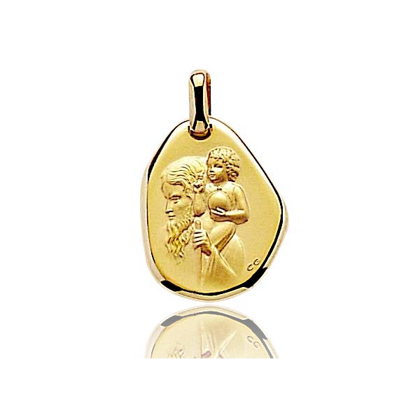 médaille religieuse en or 18 carats saint-Christophe