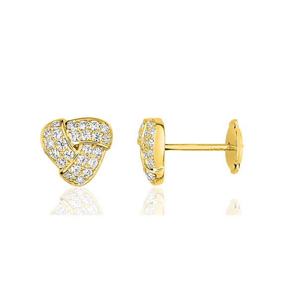 Boucle d'oreille diamant 0,44 carat et or jaune 18 carats