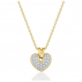 Chaine "cœur" diamant 0,33 carat et or jaune 18 carats