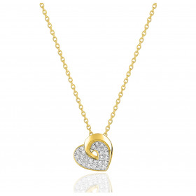 Chaine et pendentif diamant 0,23 carat, or jaune 18 carats "cœur"