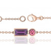 Bracelet or rose 18 carats, améthyste et tourmaline 18 cm