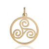 Pendentif or jaune 18 carats "Triskell" 22 mm rond