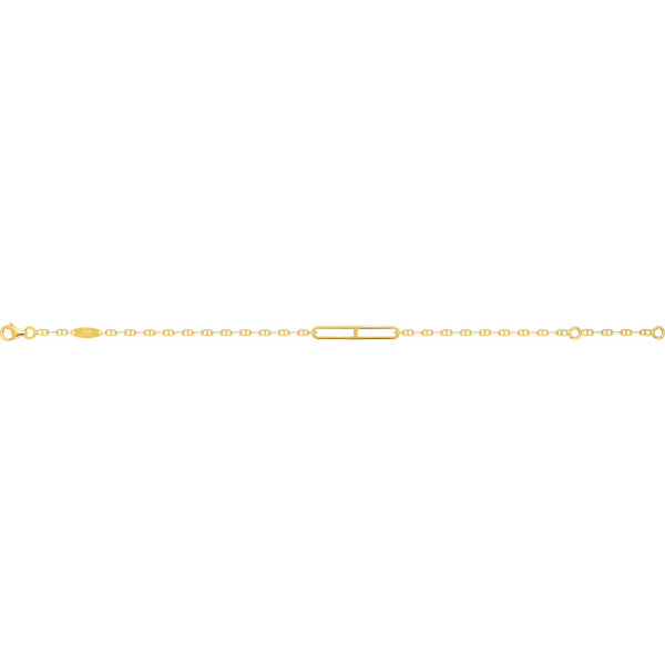 Bracelet or jaune 18 carats "marine battue" - 18 cm