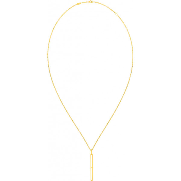 Chaine or jaune 18 carats et pendentif marine plat 65 cm