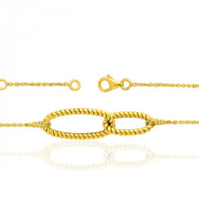 Bracelet or jaune 18 carats "tressé" - 18 cm