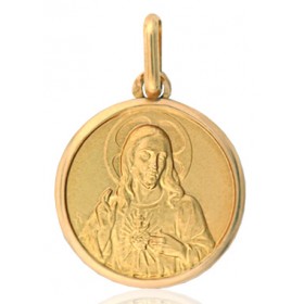 médaille religieuse en or 18 carats ronde du Christ