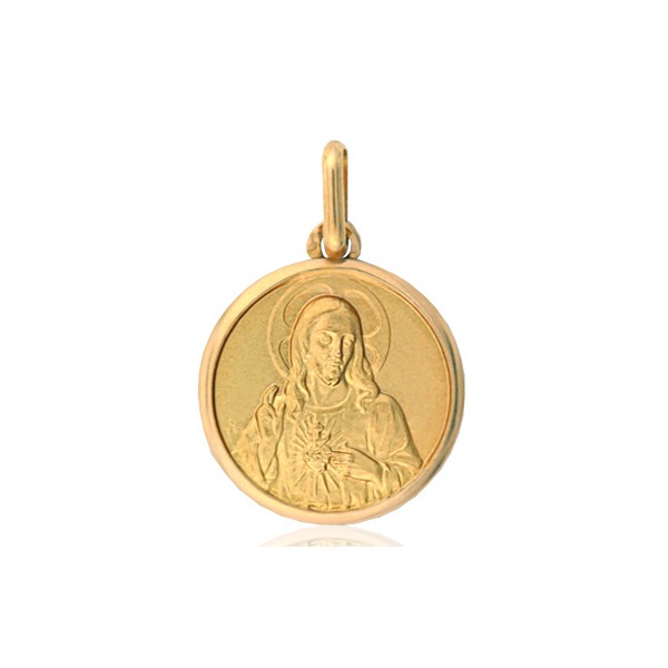 médaille religieuse en or 18 carats ronde du Christ