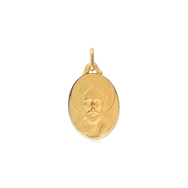 médaille religieuse en or 18 carats ovale du Christ
