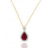 Chaine or 18 carats, pendentif rubis et diamant