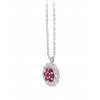 Chaine or blanc 18 carats, pendentif rubis et diamant