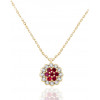Chaine or jaune 18 carats, pendentif rubis et diamant