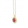 Chaine or 18 carats, pendentif rubis et diamant