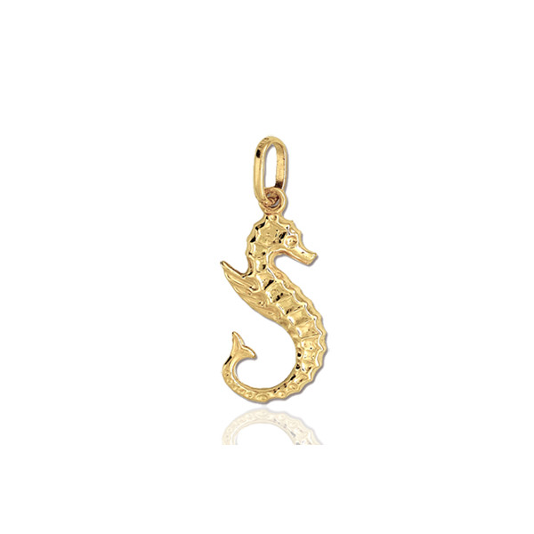 Pendentif or 18 carats "hippocampe" 12 x 10 mm