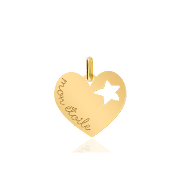 Pendentif or 18 carats "mon étoile" 13 mm
