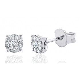 Boucle d'oreille diamant 0,21 et or blanc 18 carats