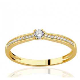 Solitaire diamant 0,17 carat et or 18 carats