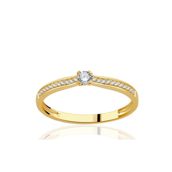 Solitaire diamant 0,17 carat et or 18 carats