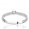 Solitaire diamant 0,17 carat et or blanc 18 carats